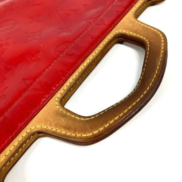 LOUIS VUITTON M91078 MonogramVernis Stanton bag vertical Hand Bag Red